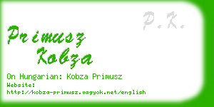 primusz kobza business card